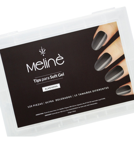 Meline Tips Para Soft Gel Uñas Almendra Ultra Delgados 120u