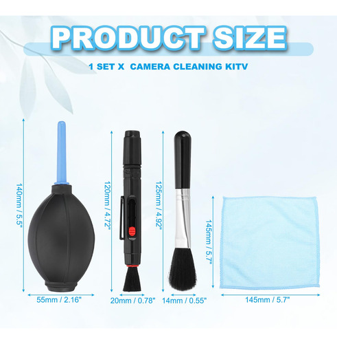 Kit De Limpieza De Cámara Patikil Con Cepillo Y Paño
