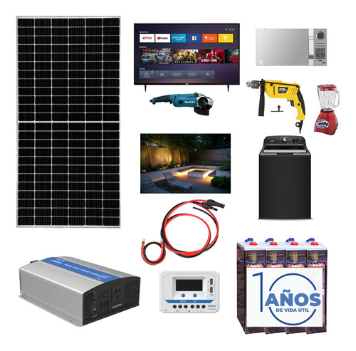 Kit Solar Autónomo Litio Refrigerador Bomba De Agua Tv Focos