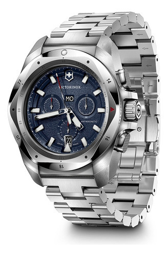 Reloj I.n.o.x. Chrono 43 Correa Acero Inoxidable Victorinox Color De La Correa Plateado