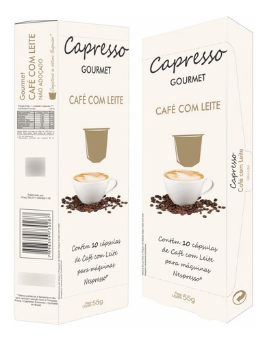 Cápsulas Nespresso Café Com Leite Capresso 10 Unidades