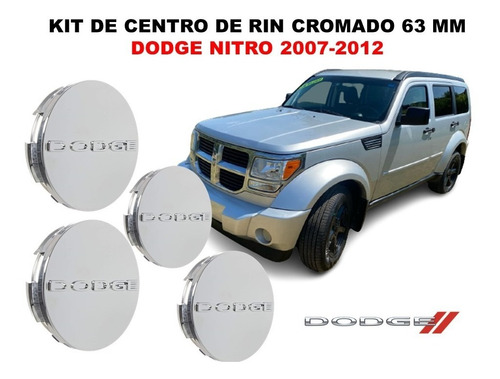 Kit De 4 Centros De Rin Dodge Nitro 2007-2012 Cromado 63 Mm