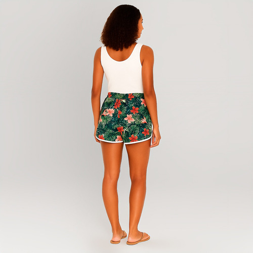 Short Para Mujer De Playa Secado Rápido Con Bolsas