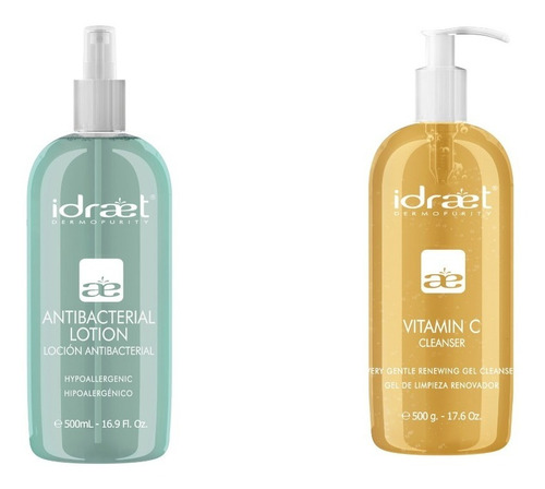 Kit X2 Antibacterial Sanitizante Jabon Liq Vitamina C Idraet