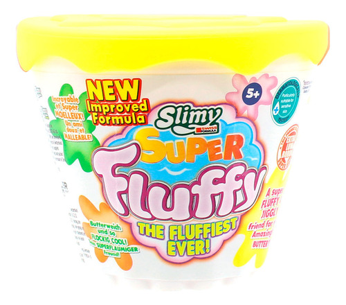 Slimy slime super fluffy 100gr Amarillo con caja exhibidora