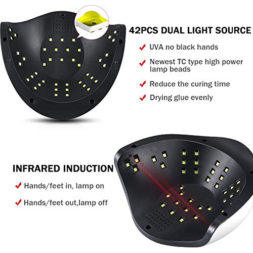 Lampara Uv Para Uñas De Pies Y Manos, 120w Con Temporizador Blanco