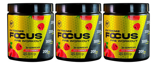 Nf Nutrition Kit X3 Extreme Focus Suplemento Red Energy 300g Sabor Extreme Focus Red Energy