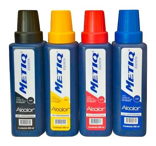 Kit 8 Tubos De Tinta Metiq Alcoolar 500ml Cores A Escolher