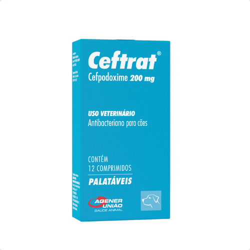 Ceftrat 200mg 12 Comprimidos Antibacteriano Para Cães Agener