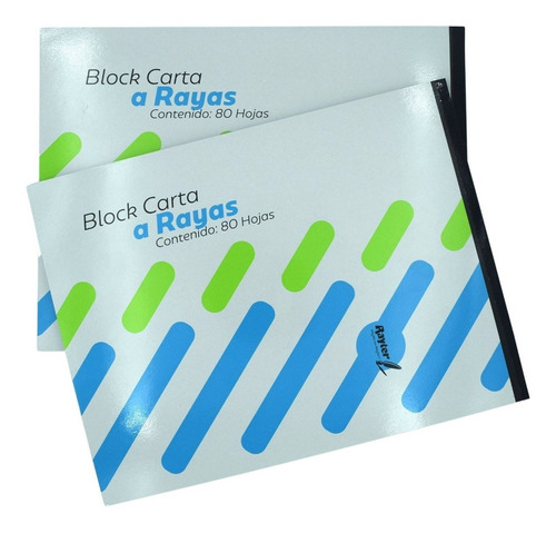 Block Tamaño Carta De Rayas Rayter Con 80 Hojas 2 Piezas
