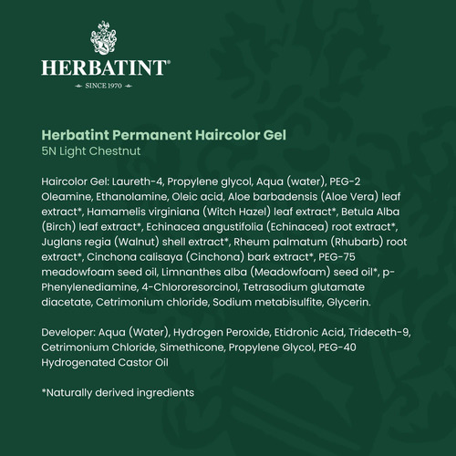 Gel Para Teñir El Cabello Herbatint 5n Light Chestnut 135 Ml