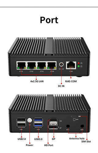 Hkuxzr Micro Firewall 4 Inter I226-v 2.5gbe Puertos Lan, Min