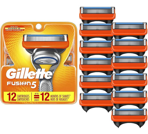 Cartuchos Gillette Fusion Manual, 12 Unidades