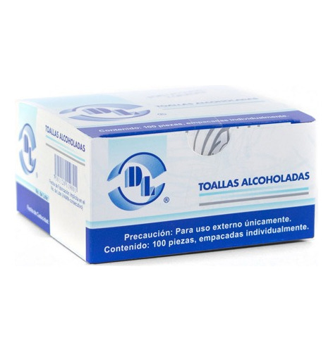 Toallas Alcoholadas Para Uso Externo Caja Con 100 Piezas Dl