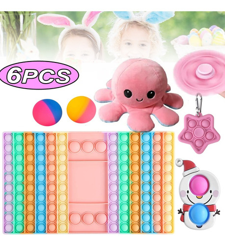 6pcs Popet Fidget Toys Anti Stress Set Rainbow Chess Board