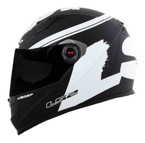 Capacete Ls2 Ff358 Fluo Fosco Preto Branco Tamanho do capacete 58