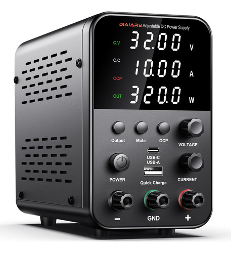 Diário De Fonte De Alimentação Dc 32v 10a Ajustável Com Mãe