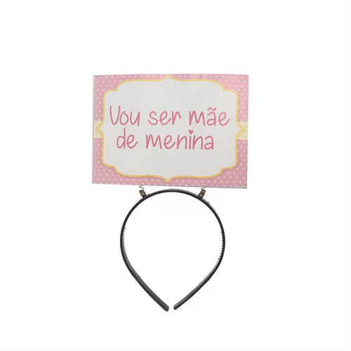 Tiara Plaquinha Chá De Bebê Menina 10und