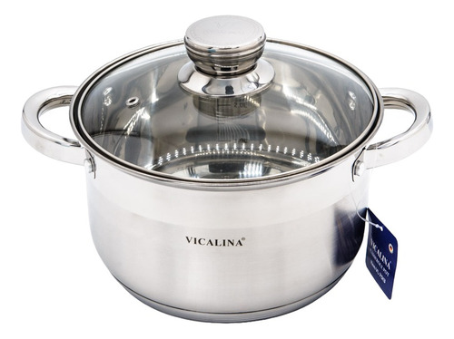 Olla Cacerola De Acero Con Tapa Vicalina Vl-7016 8,5lts 26cm