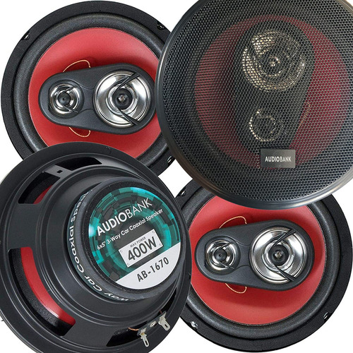 2 Par Altavoz Coaxial Estereo Audio Para Coche 400 W 4 Color