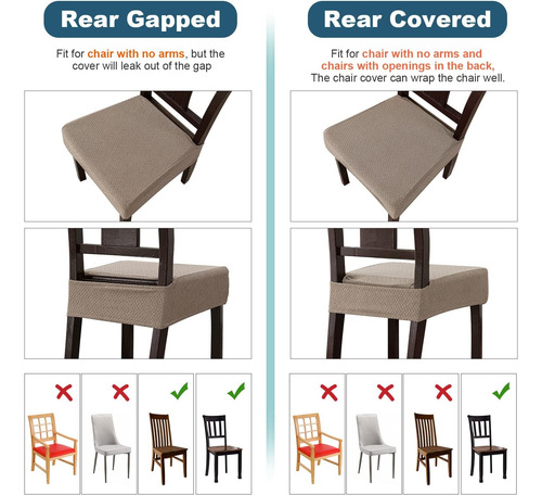 Fundas Impermeables Para Sillas De Comedor, Cubiertas Traser