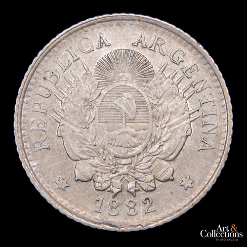 Argentina, 10 Centavos, 1882. Cj#22.1.1. Sin Circular