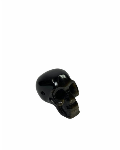 Cráneo Obsidiana Dorada Figura Decorativa