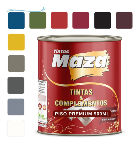 Tinta Pinta Piso Diversas Cores - Maza 900ml Cor Preto