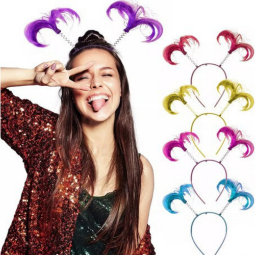 36 Diadema Coletas Mechones Colores Resorte Batucada
