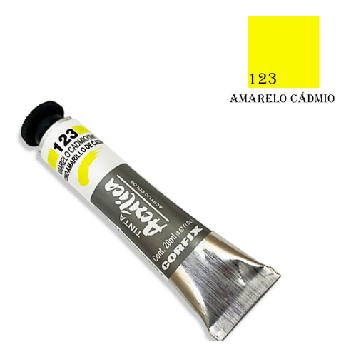 Tinta Acrílica 37ml 123 Amarelo Cadmio Corfix