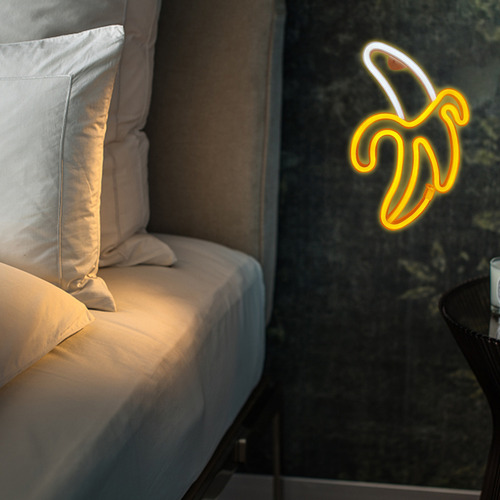 Letrero Led De Neón Tipo Banana Light Con Batería Y Alimenta