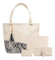 Comprar Promoción! Set De Bolsas 4 Piezas Bolso Cosmetiquera Cartera Color Beige