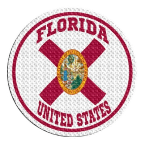 Parche Circular Escudo Usa Florida