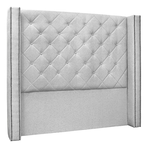 Cabeceira Solteiro Cama Box 90cm Louise S06 Linho Grigio Cor Cinza