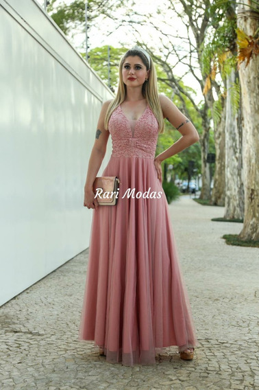 vestido rose longo mercado livre