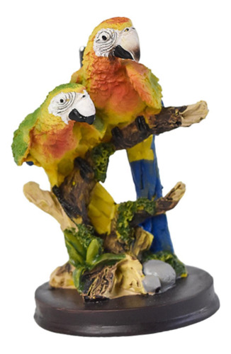 Figura De Loro Colorida 6,2 Cm X 6,2 Cm X 9,8 Cm 2 Loros