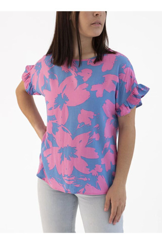 Blusa Poplin Estampado Volados 20-37-1