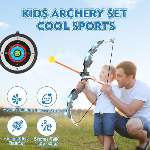 Juego De Arco Y Flecha Led Para Niños Marca Modelo 10 Flecha Azul