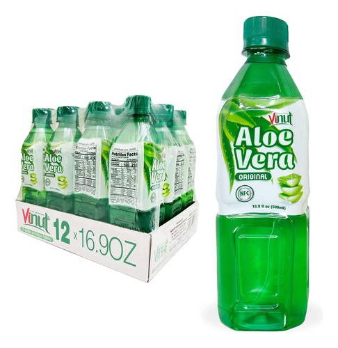 Vinut Jugo De Aloe Vera Puro Sabor Original Con Pulpa (16.9