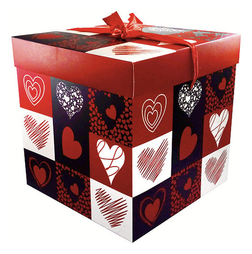Pack 12 Cajas Plegables Diseño Corazón San Valentin