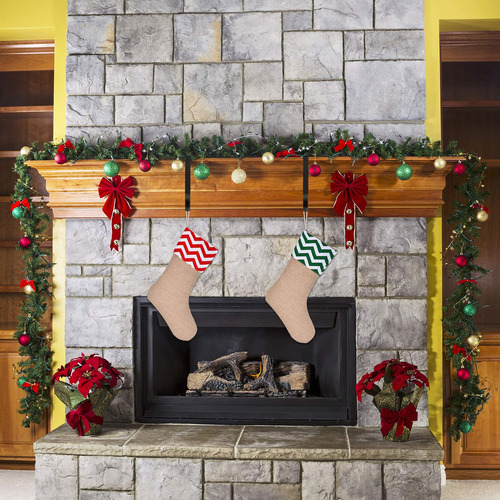 Soportes De Calcetines De Navidad Ganchos De Metal Decoració