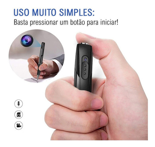 Imagem 2 de 10 de Caneta Filmadora Espiã 1080 Hd V2022 Com 2 Brindes Valiosos!