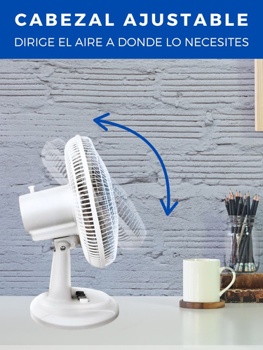 2 Pack Ventilador Portátil Abanico Escritorio Mesa 5 Aspas Blanco