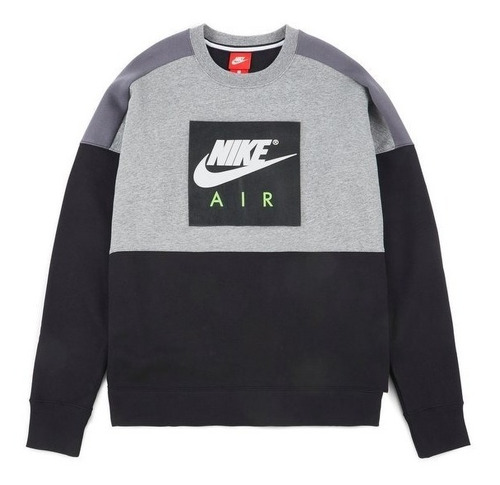 Buzo Nike Crew Air Fleece Original Negro Gris | Mercado Libre