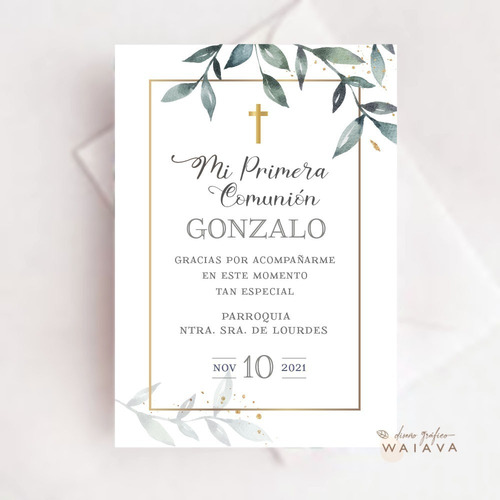 Imagen 6 de 7 de Estampas Primera Comunión Tarjetas Nenes X 4u