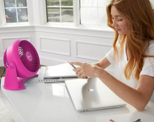 Ventilador Circular De Mesa Honeywell Turbo Force 28 Cm Rosa Rosa Plástico 3