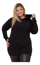 Comprar Blusa Mini Veste Manga Longa Com Capuz E Bolsos Plus Size
