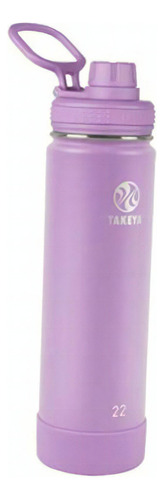 Takeya Actives Botella De Agua De Acero Inoxidable Aislada Color Lila