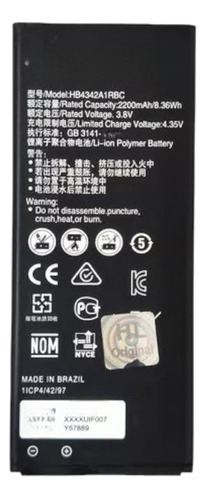 Sobre + Bateria Para Huawei Honor 4x, Y5 2, Y6 - Hb4342a1rbc
