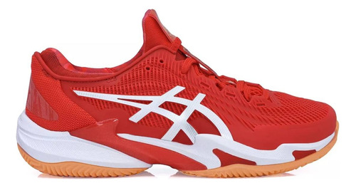 Tênis masculino Asics Court FF 3 Novak Clay cor fiery red/white - adulto 43 BR